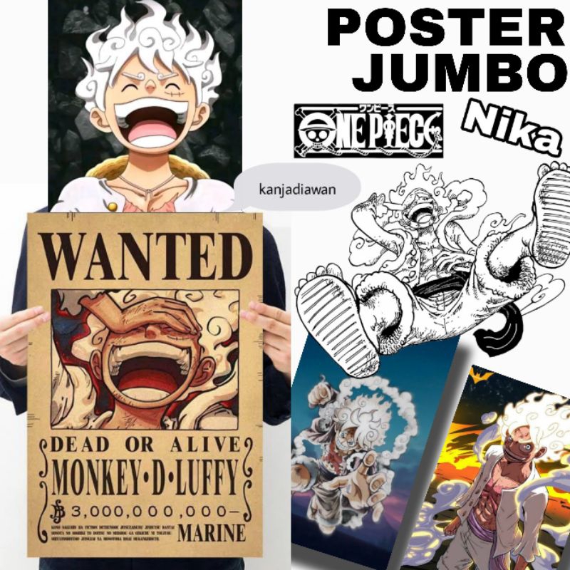 Cetak Poster Luffy Gear 5 One Piece Poster Anime CUSTOM