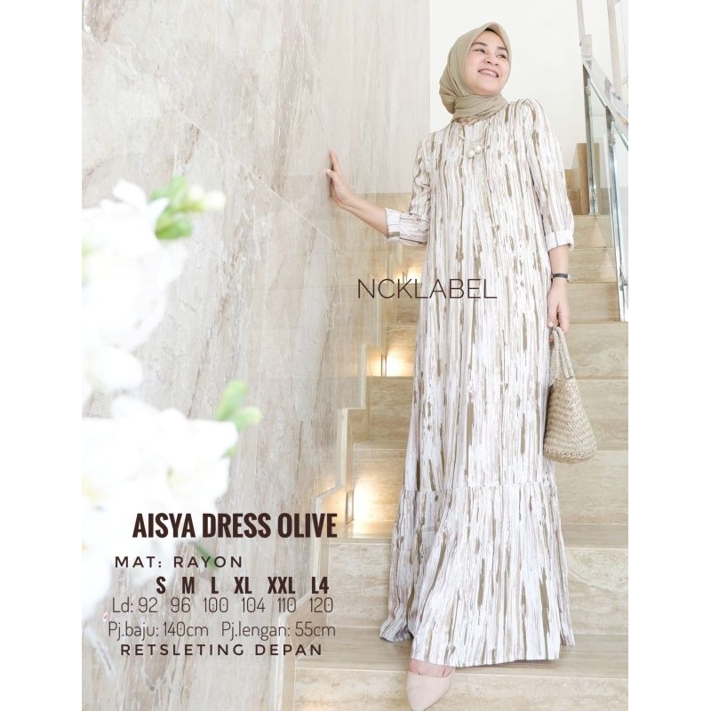 AISYA DRESS ORI NCK LABEL GAMIS RAYON SIZE S-L4