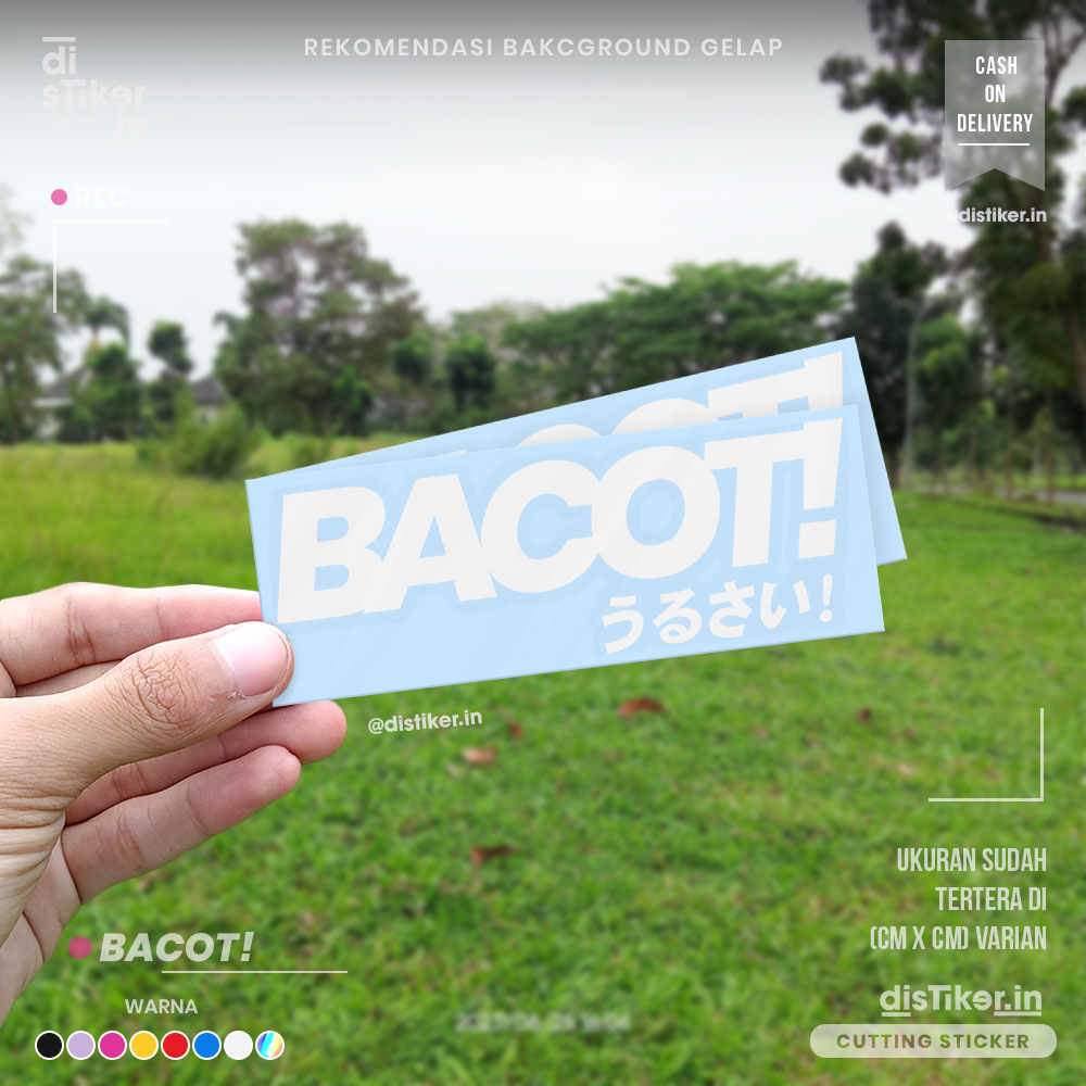 Cutting Stiker Bacot Variasi Motor Mobil Sticker Veriasi Aksesoris Timbul Keren Huruf Jepang Dasbor 