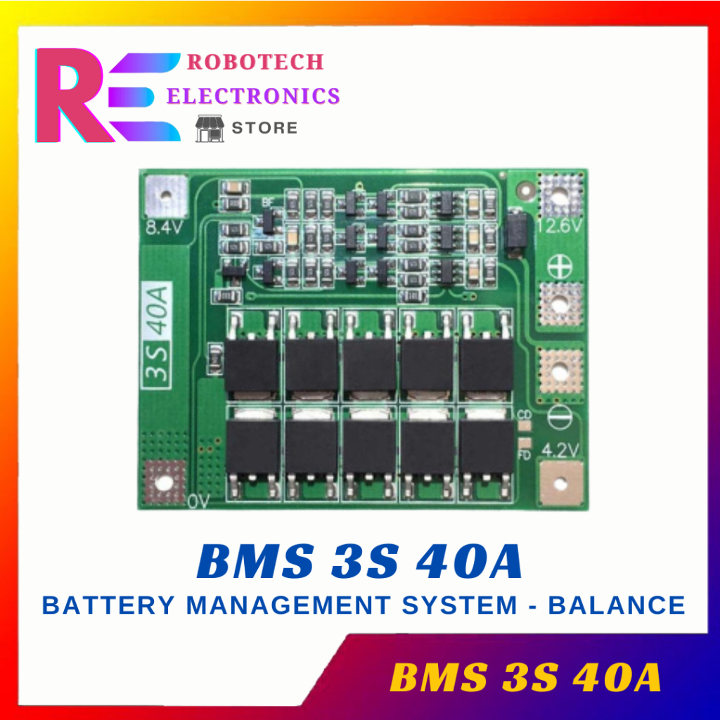 BMS 3s 40A 12.6V 18650 Li-Ion Lithium Battery Protection Board