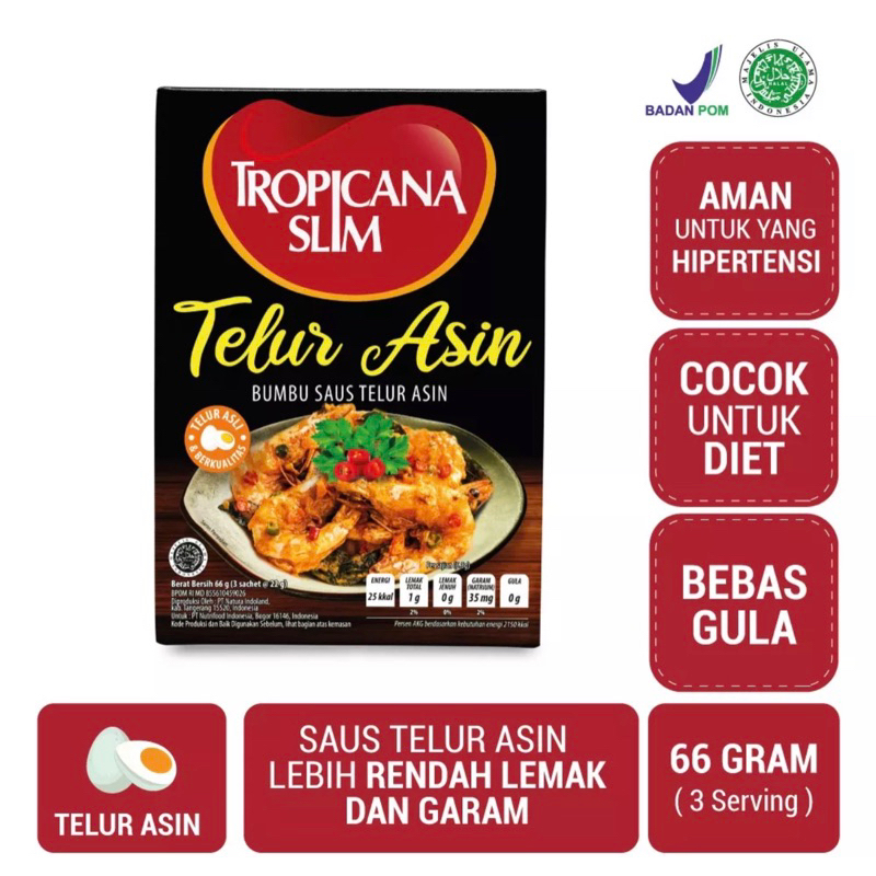 

Tropicana Slim Telur Asin isi 3sachet 66gr