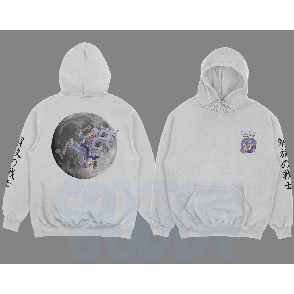 JAKET HOODIE ANIME LUFFY GEAR 5 ONE PIECE / HOODIE LUFFY BULAN