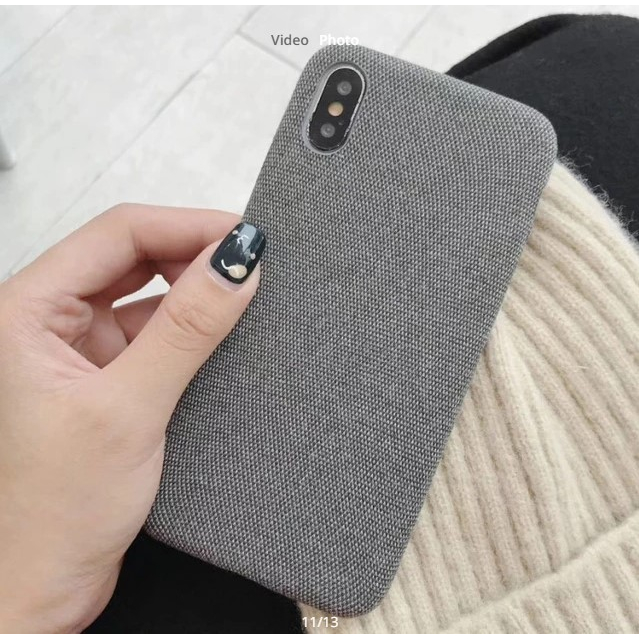 Casing Iphone X/Xs/xs max/7/8 Case Motif Denim Jeans bahan canvas halus
