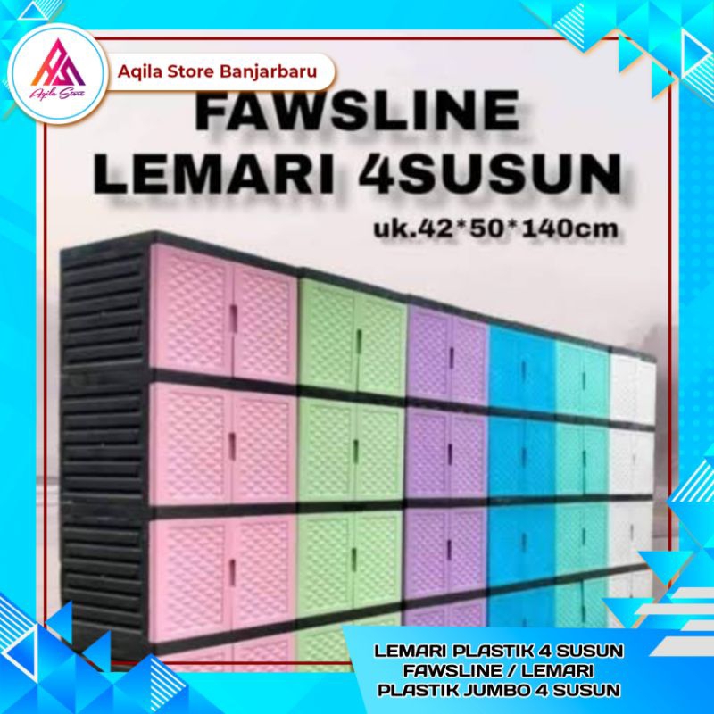 Lemari Pakaian Plastik 4 Susun Kimura / Lemari Plastik Jumbo 4 Susun Tri J / Lemari 4 Susun Jumbo