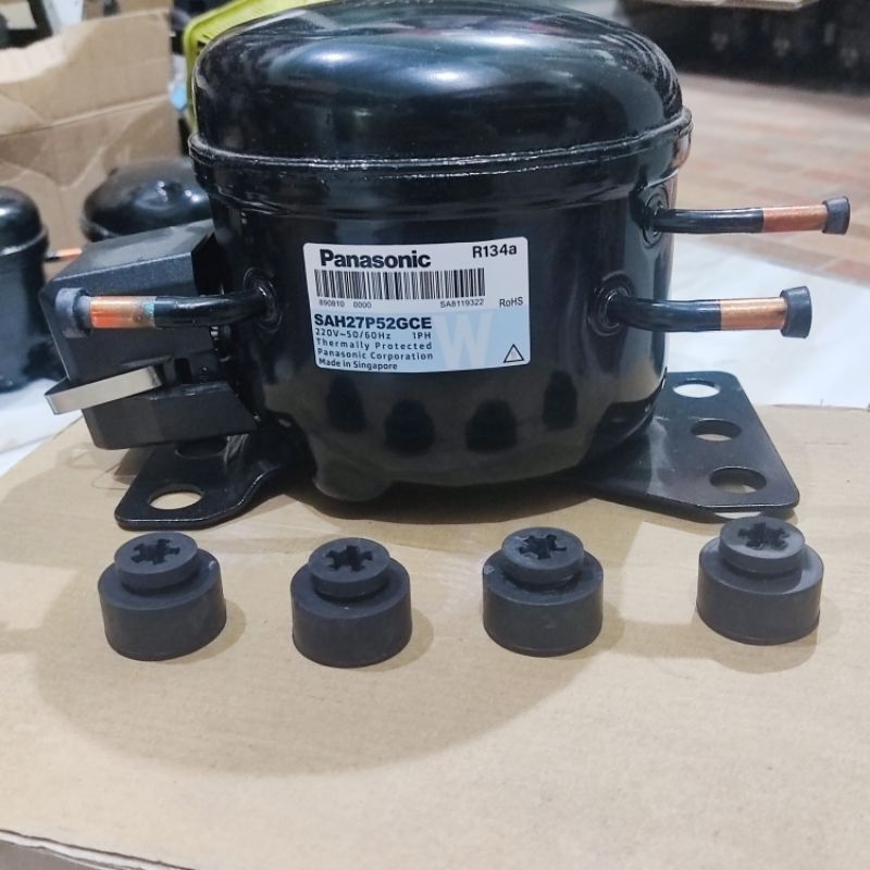 (BARU) Kompresor Kulkas 1 Pintu UK 1/8 Merk PANASONIC  TIPE SAH27P52GCE R134a