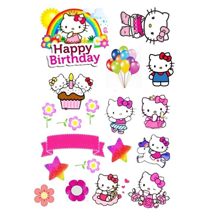 Topper Cake HELLO KITTY Custom/Hiasan Kue ULTAH Hello Kitty