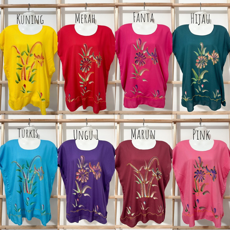 BLUS STIK| BAJU BALI ADEM BORDIR|ATASAN WANITA JUMBO