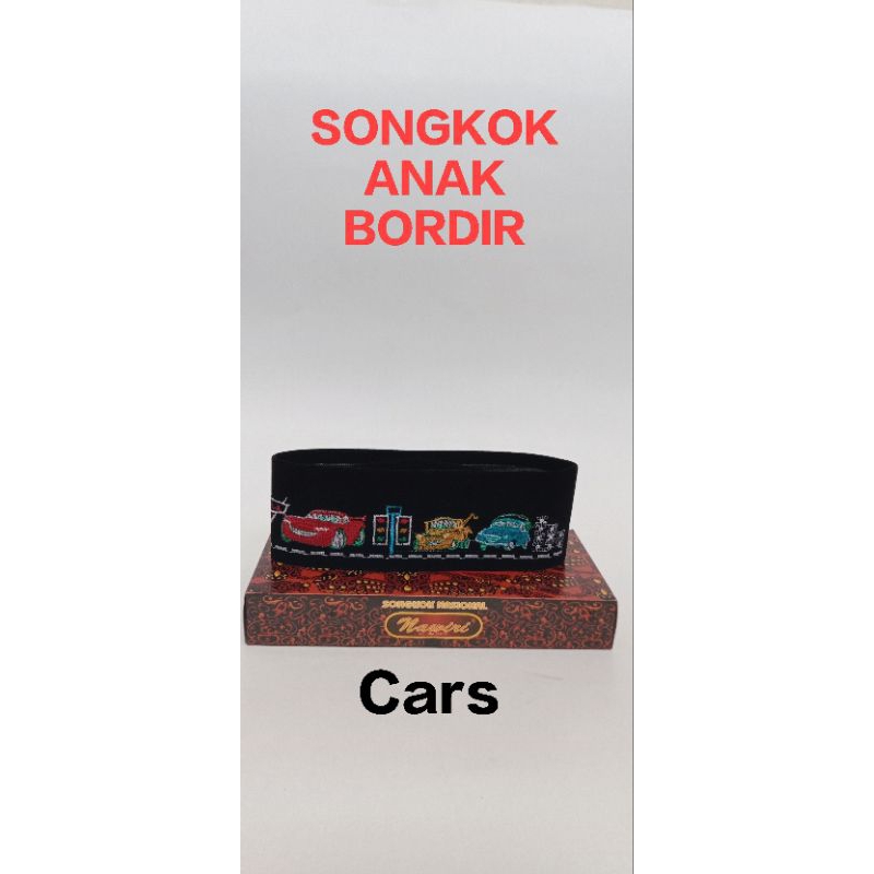 PECI ANAK KARAKTER CARS SONGKOK BORDIR CARS