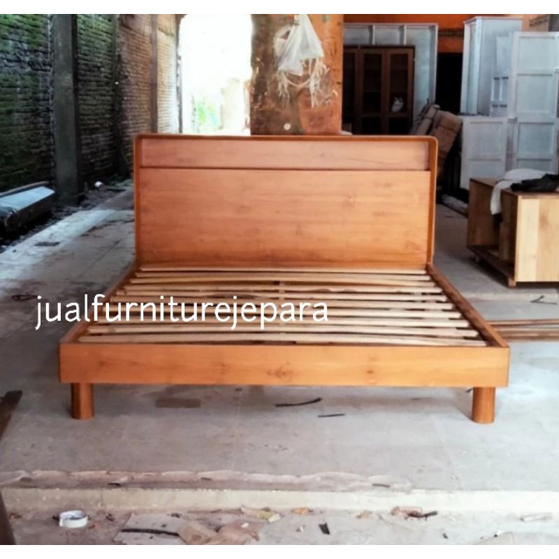 dipan tempat tidur minimalis modern kayu jati Jepara, dipan ranjang tempat tidur minimalis kayu jati