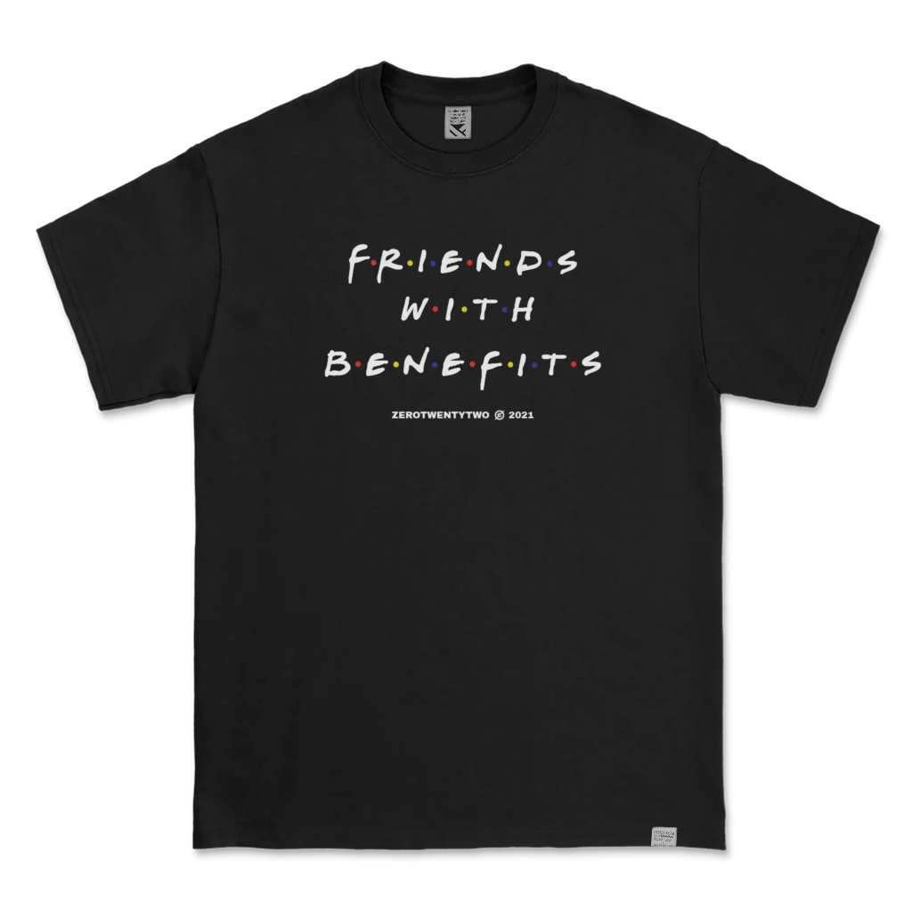 Kaos Distro Parodi Zerotwentytwo T-Shirt Friends With Benefit FWB Black