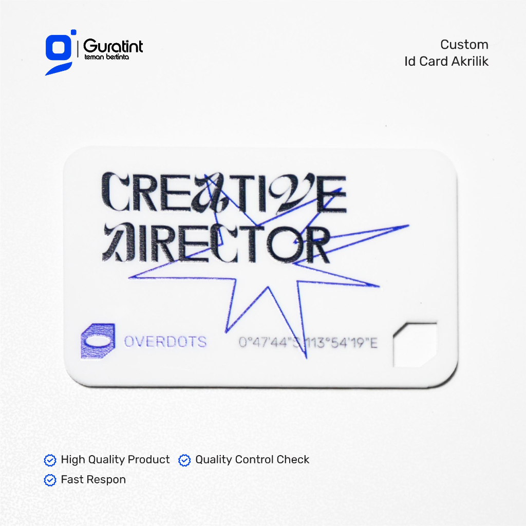 

Cetak Kartu Id Card - Kartu Nama bisnis Bahan Akrilik | Custom Name Card Acrylic by Guratint