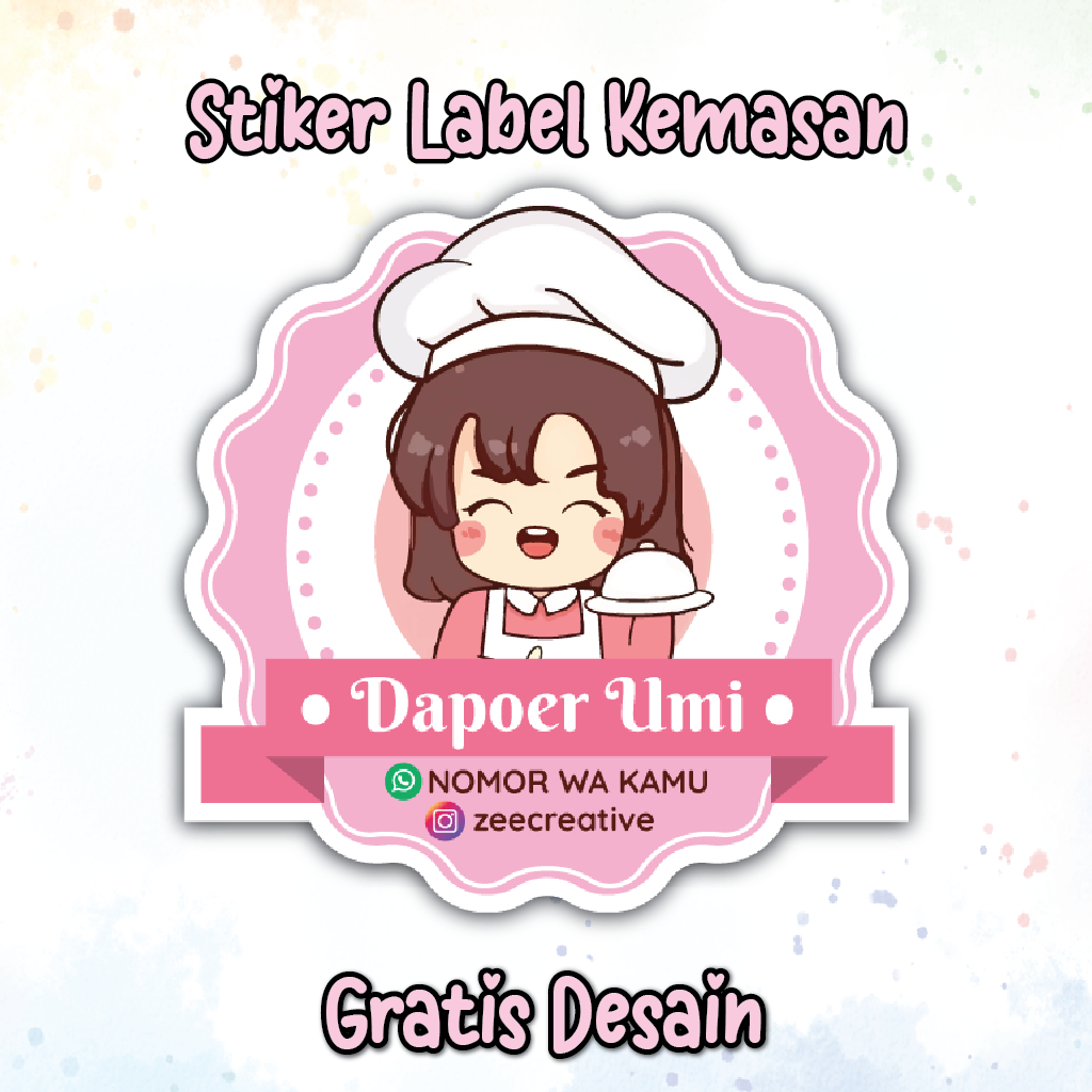 Stiker Label Makanan Custom Logo Gratis Desain