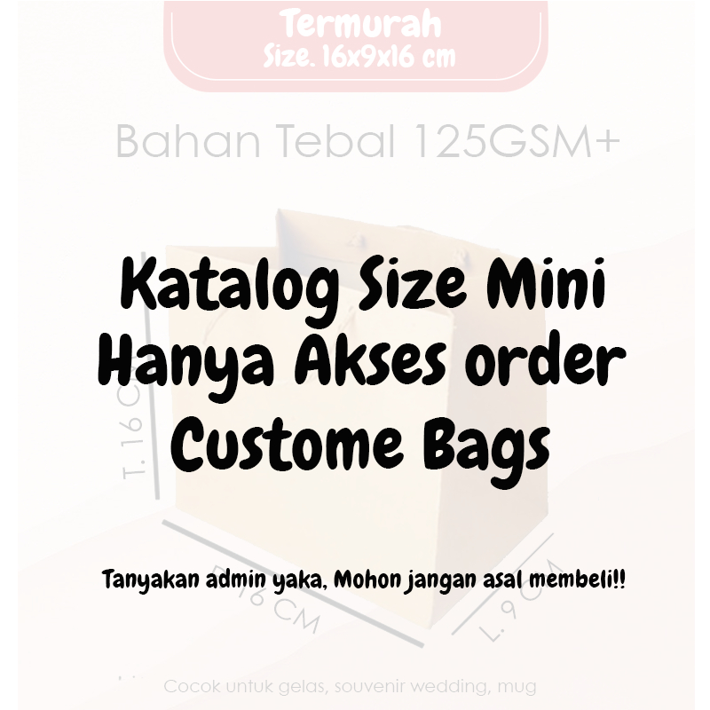 

Paper Bag Custom Ukuran / Desain Bebas / Bag Coklat / Putih / Hitam