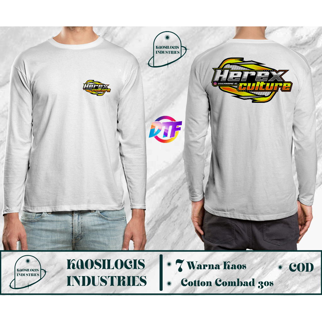 Kaos Lengan Panjang Herex Culture Gratis Nama IG pecinta Herex Herex Nusantara DB - Kaosilogis