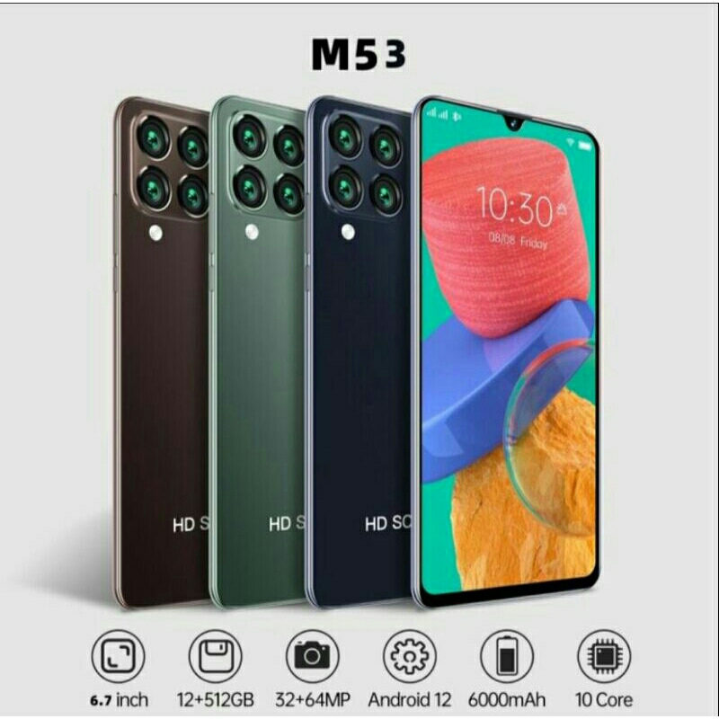 Samsung Galaxy M53 5G RAM 12/512GB ROM6.7 inches screen HD kamera