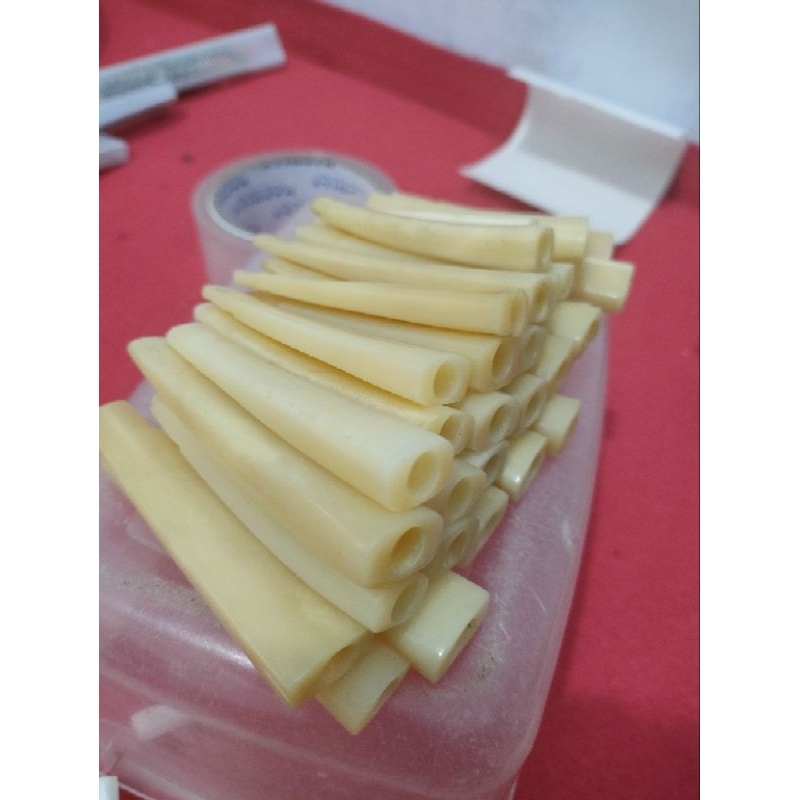 ONCE PIPA TULANG SAPI SEGI 4 (KOTAK) MINI 8CM KUNING KRISTAL MIRIP GG RASA GURIH ISTIMEWA
