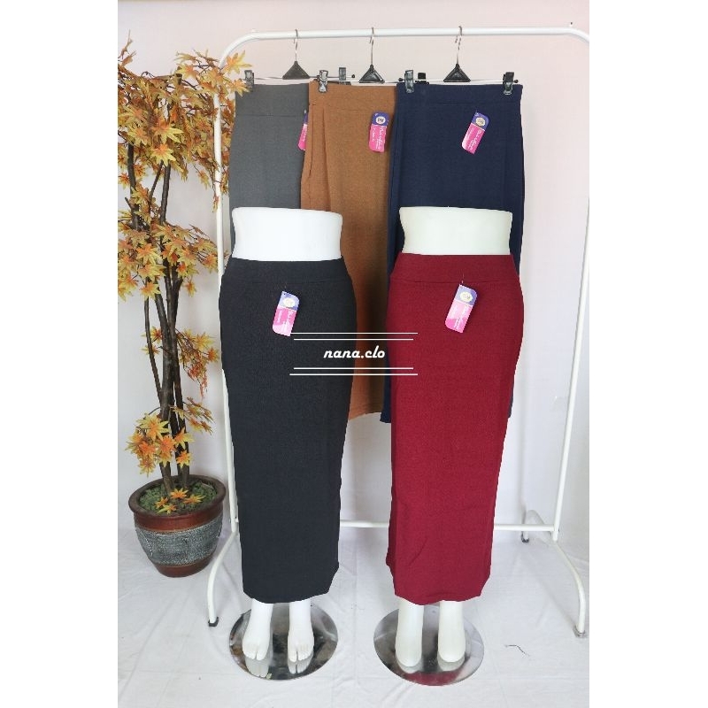 Rok span panjang / Rok pensil crepe / rok kerja polos