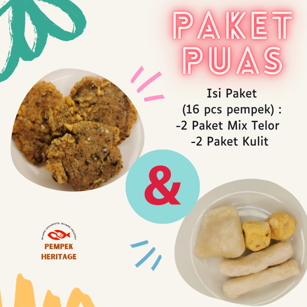 

Pempek Palembang Tenggiri Paket Mix Campur Puas