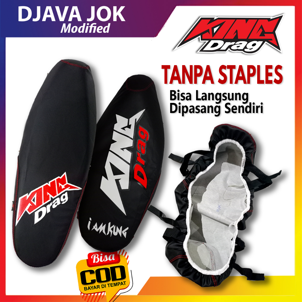 cover jok sepeda motor KING DRAG menutupi cover jok ORI anda logo Besar dan kecil untuk semua type m