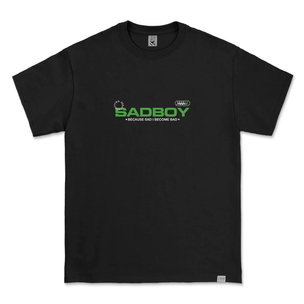 Kaos Distro Parodi ZeroTwentyTwo T-shirt Sadboy Black | Baju Parody Pria Hitam