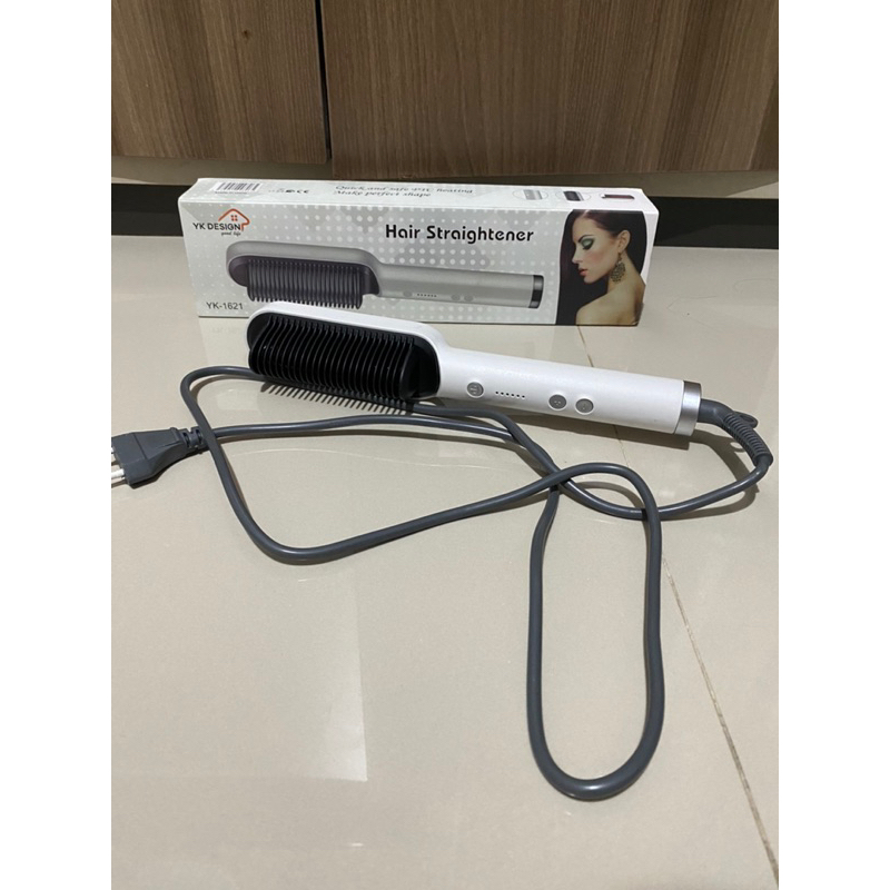 Preloved Baru YK 1621 Putih White Catok Sisir Catokan Pelurus Rambut Salon Straightener Curler Hair