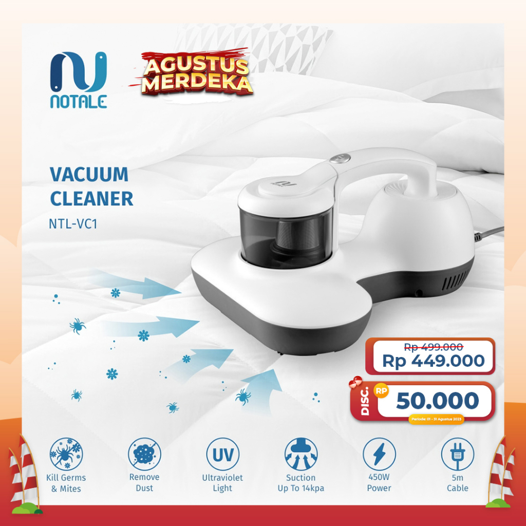 	 Notale UV Anti Dust Mite Vacuum Cleaner with HEPA Filter Penyedot Debu Tungau	