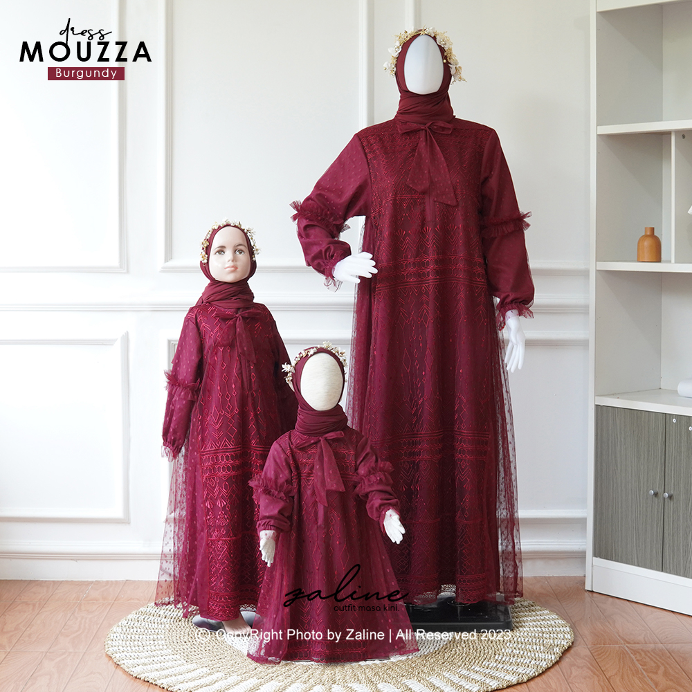 Baju Couple Muslim Pesta Kondangan Ibu dan Anak Perempuan Brukat Mewah Elegant Gamis Wisuda Kekinian