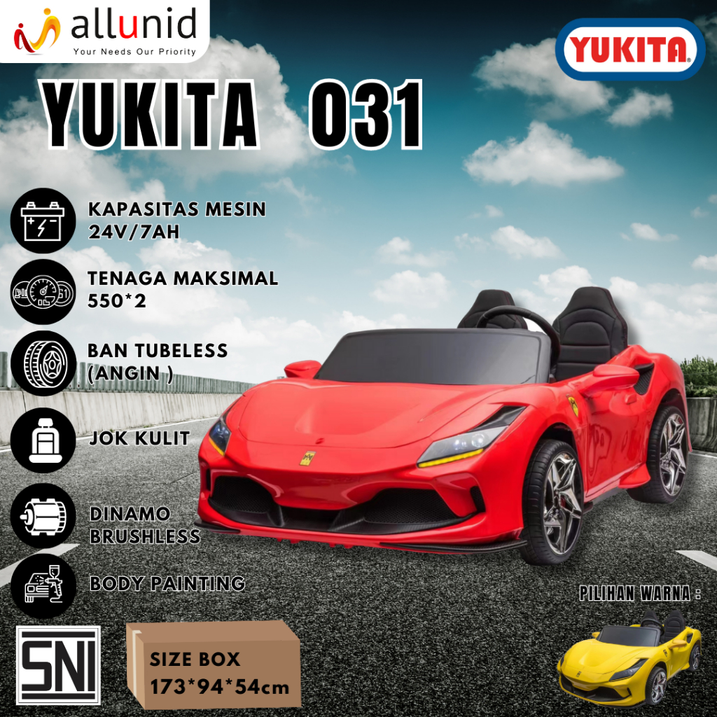 Mobil Aki Anak Yukita 031 - 24 Volt (bisa muat 2 orang dewasa)