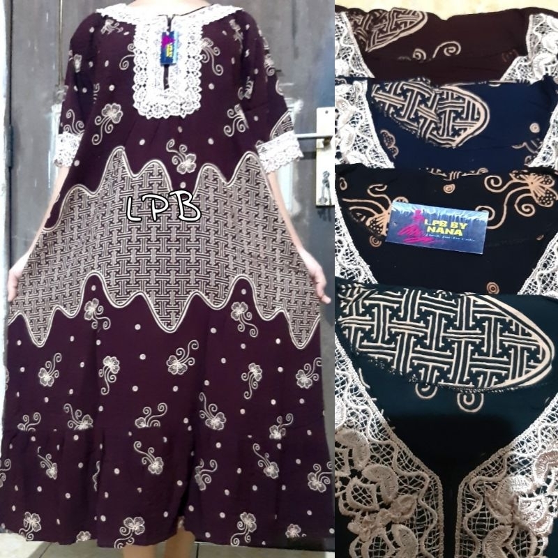 Daster Arab Renda Jumbo Motif Batik Rayon Super Tebal