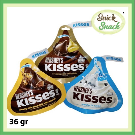 

Coklat Hersey's Kiss 36 gr Hersey Kisses Milky Chocolate Almonds Cookies and Cream Impor Malaysia