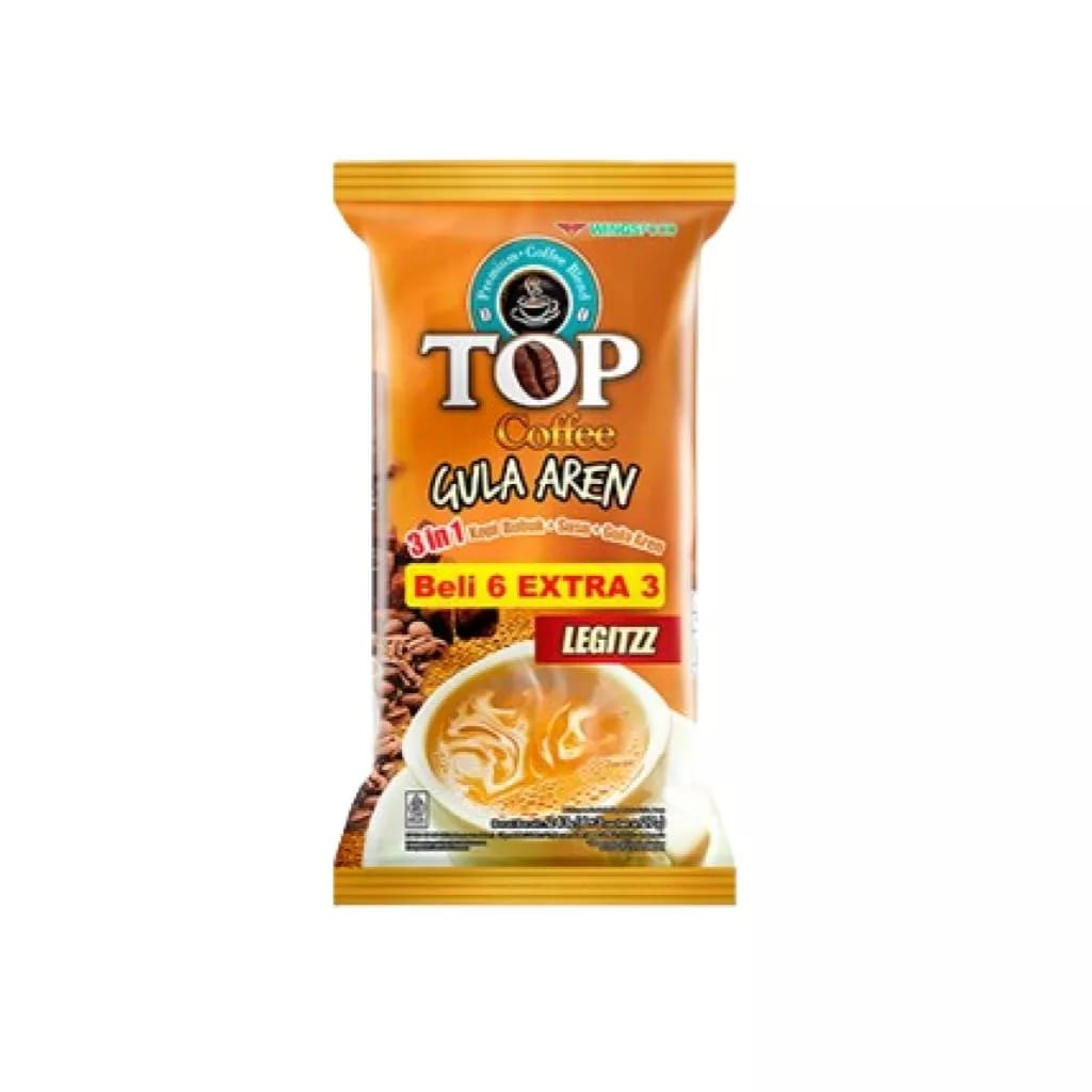 

TOP Kopi Susu Gula Aren Tubruk 3in1 27gr Pack Isi 6+3