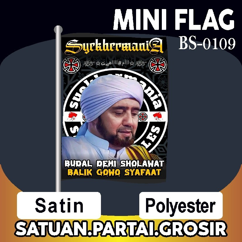 Bendera Syekhermania Community Hitam Emas / Umbul Umbul Syekhermania