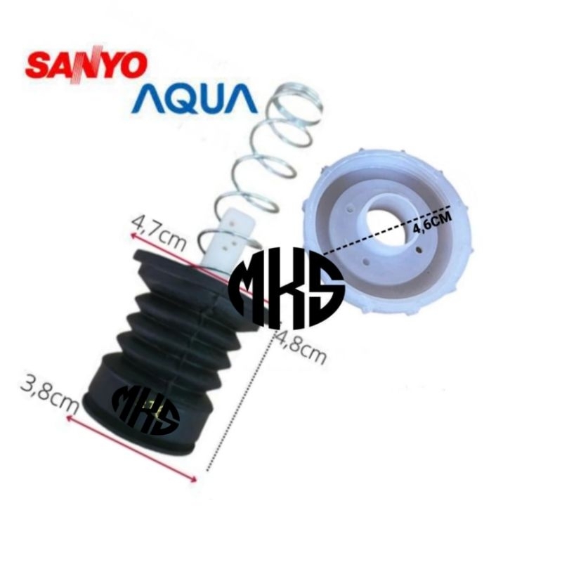Karet + tutup pembuangan air mesin cuci Sanyo AQua 2 Tabung