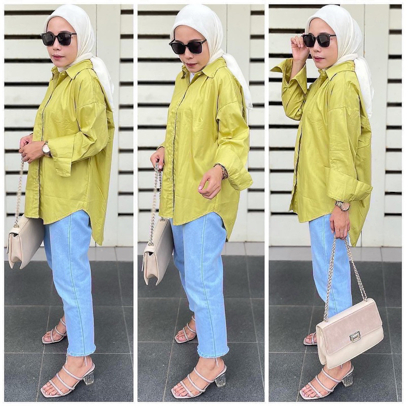 KEMEJA ZARA OVERSIZED POLOS -KATUN JEPANG OVERSIZED -KATUN ZARA