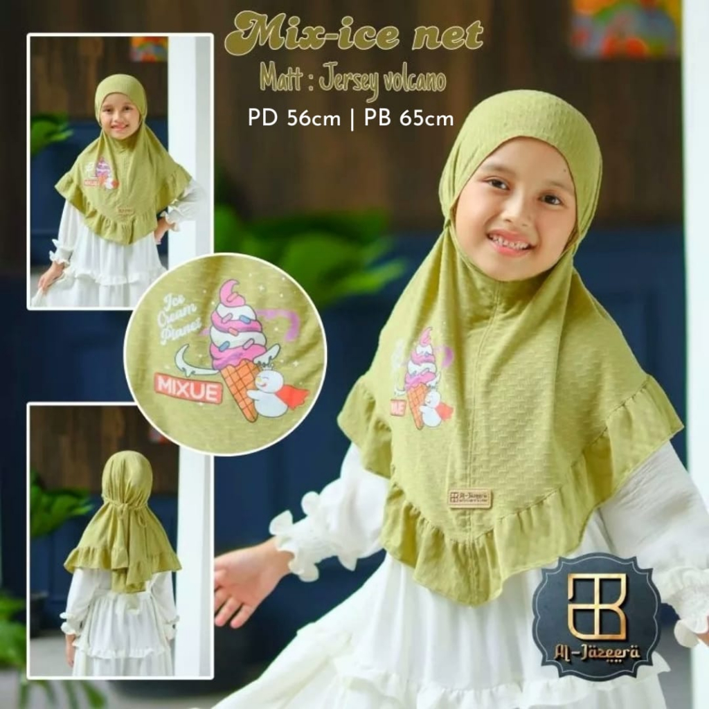 (PROMO) Hijab Anak Mixue Kode Mixicenet / Bergo Anak Jersey Adem / Jilbab Anak Murah Premium Al Jaze