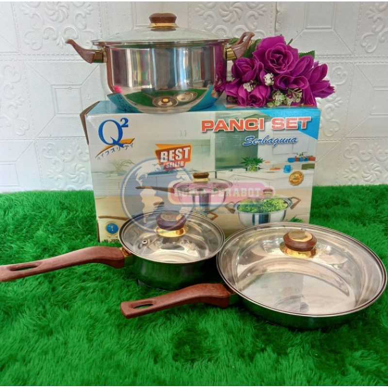 Panci Set / Panci Set Q2 - 7206 / Panci Set Anti Lengket / Panci Set Stainless Steel / Q2 / Panci Se