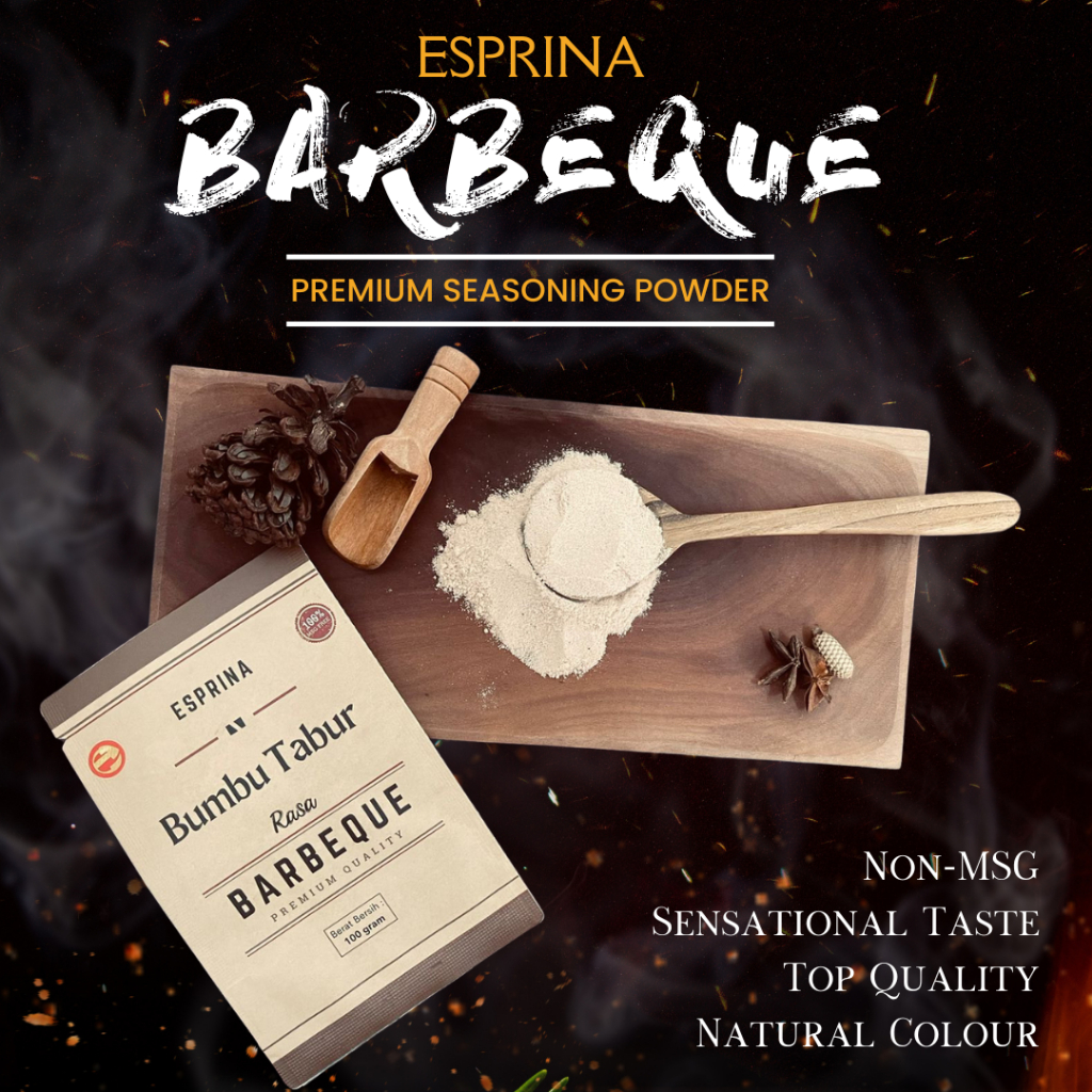 

Bumbu Tabur NON MSG - BARBEQUE - Rasa BBQ - Seasoning Powder | ESPRINA Premium