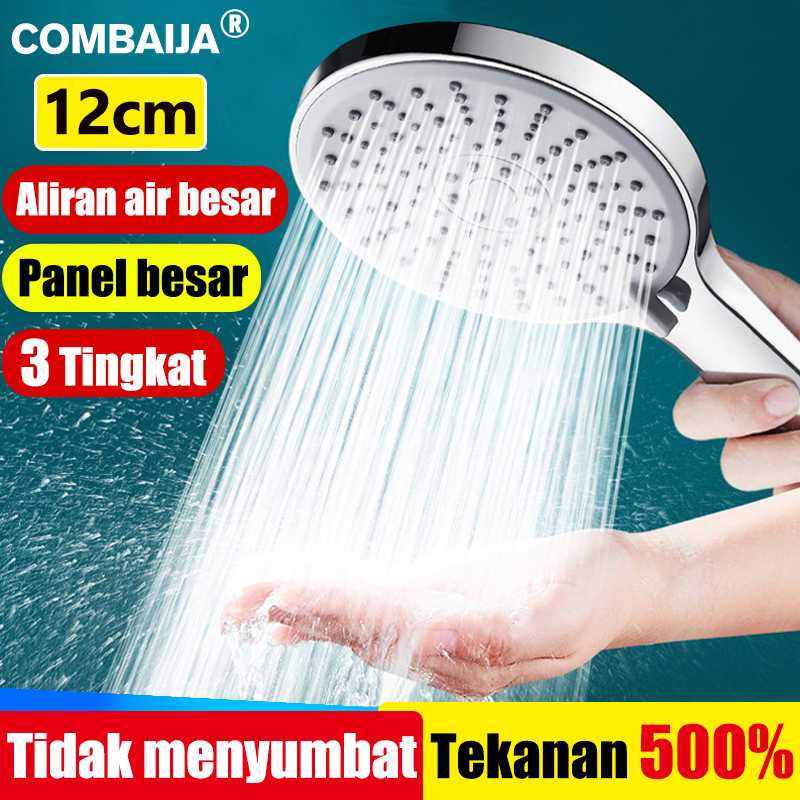 ⭐Papan besar & Debit air besar⭐ Shower Set 3 tingkat Selang fleksibel 1.5m Meningkatkan tekanan air 