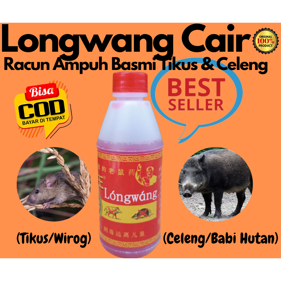 Racun tikus Long wang I longwang Cair Ampuh Basmi Tikus dan Celeng Cocok untuk Di Sawah dan Rumah