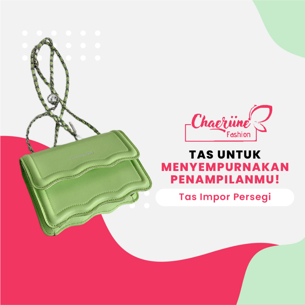 Shoulder Bag Korean Style by Chaeriine - Slingbag Kecil Import Model Rantai - Tas Bahu Persegi Mini 