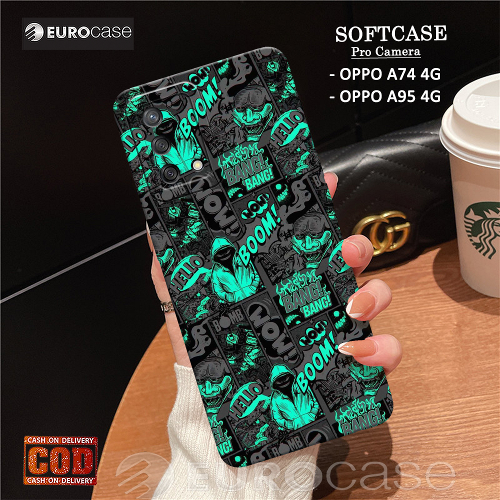 Casing Hp Oppo A74 4G / A95 4G - Fashion Case Grafiti - Soft Case Hp Oppo A74 4G / A95 4G - Kesing H