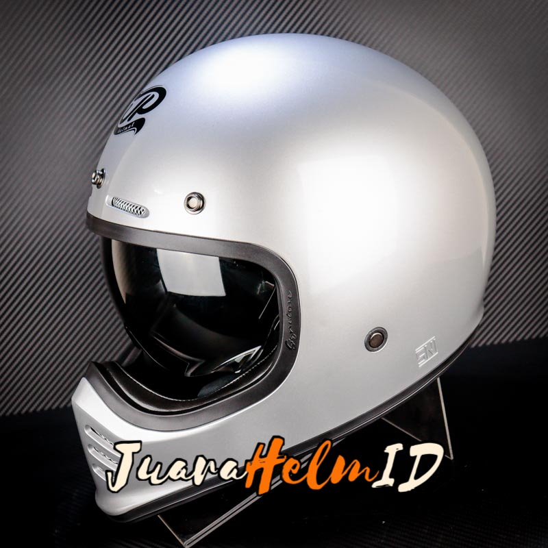 JPX HELM JP SIGNATURE SOLID / SILVER GLOSSY / RETRO CLASSIC DDRING