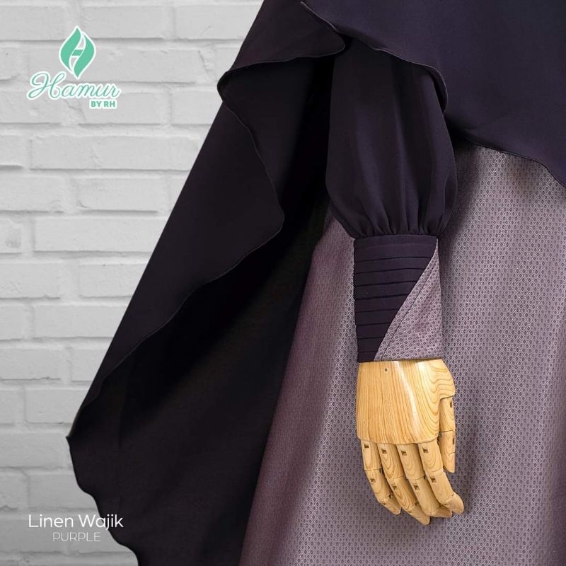 set gamis RH (Rumah hafidzah) linen wajik purple