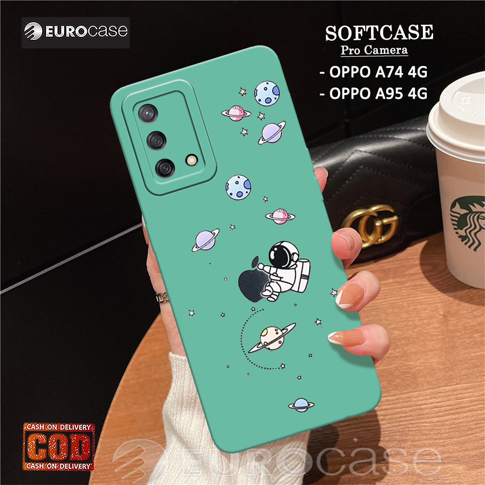 Casing Hp Oppo A74 4G / A95 4G - Fashion Case Astronot - Soft Case Hp Oppo A74 4G / A95 4G - Kesing 