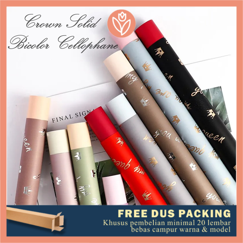 

TULIP PAPERIE ❤ KERTAS BUKET BUNGA CROWN SOLID BICOLOR FLOWER WRAPPING PAPER CELLOPHANE DUA WARNA