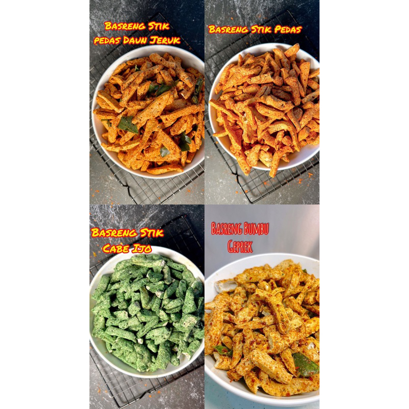 

Basreng 1 kg Stik Pedas / Pedas Daun Jeruk / Cabe Hijau Ijo / Geprek / Pipih Pedas Daun Jeruk 1 KG
