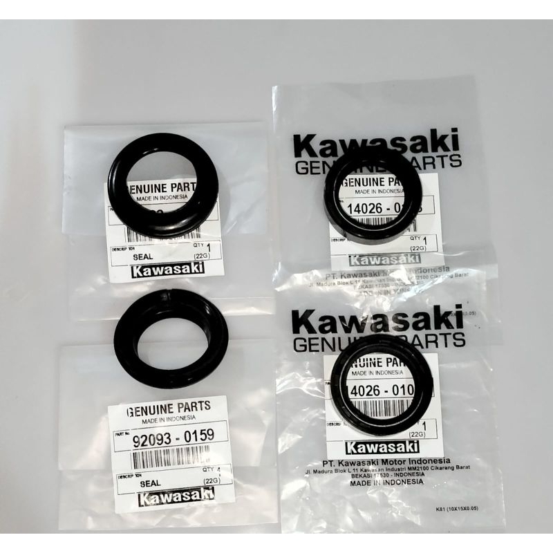 SIL SEAL SHOCK SHOCBREKER DEPAN + TUTUP ABU SET KLX DTRACKER KLX BF USD SET 4 PCS KAWASAKI