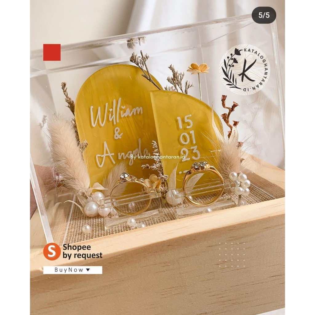 tempat cincin | Ring box rustic | kotak cincin tunangan | box cincin pernikahan
