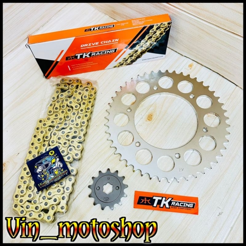 Gear Set 520 TK Racing Honda CRF 150L & Rantai TK 520 HS Gold