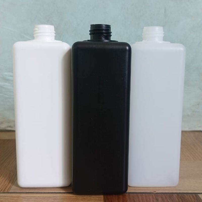 BOTOL HDPE 500ML KOTAK/BOTOL KOTAK 500ML HDPE/BOTOL HDPE 500ML NECK 24 (TANPA TUTUP)